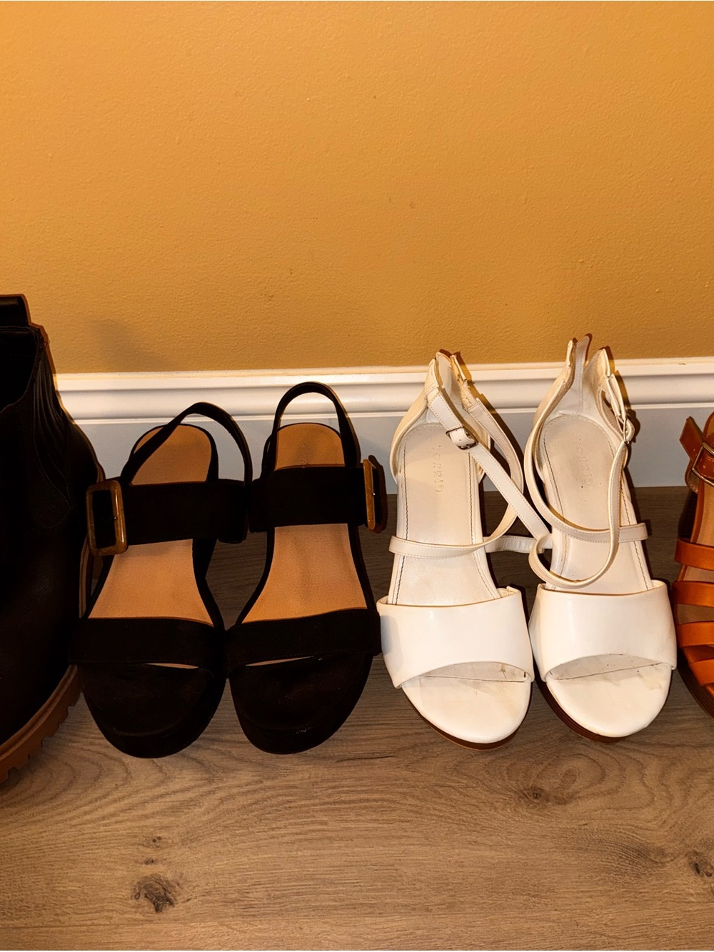 torrid White Strappy Block Heel Sandals